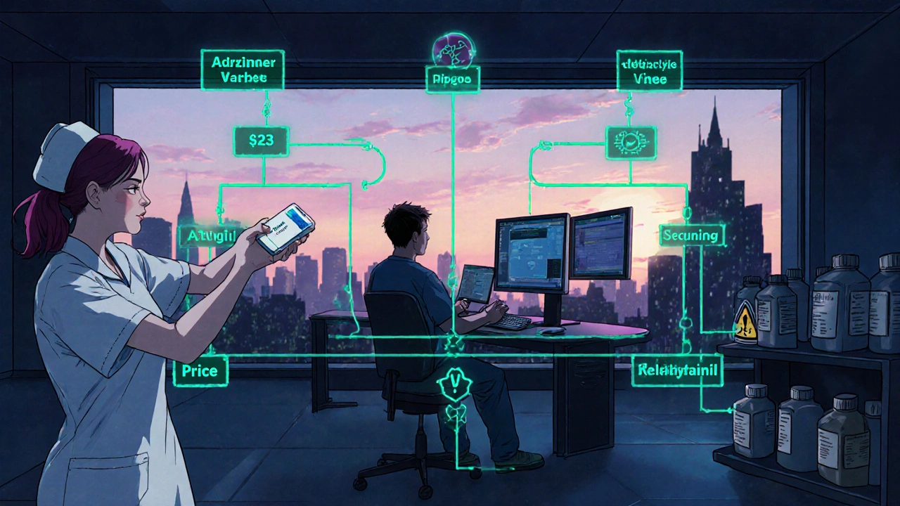 Decision tree panel showing a nurse, a developer, and an OTC shelf choosing different wake‑fulness agents.