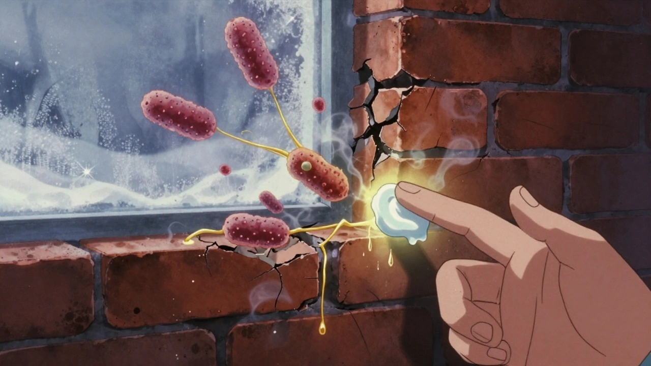 Cracked skin barrier repaired by glowing ointment in winter setting