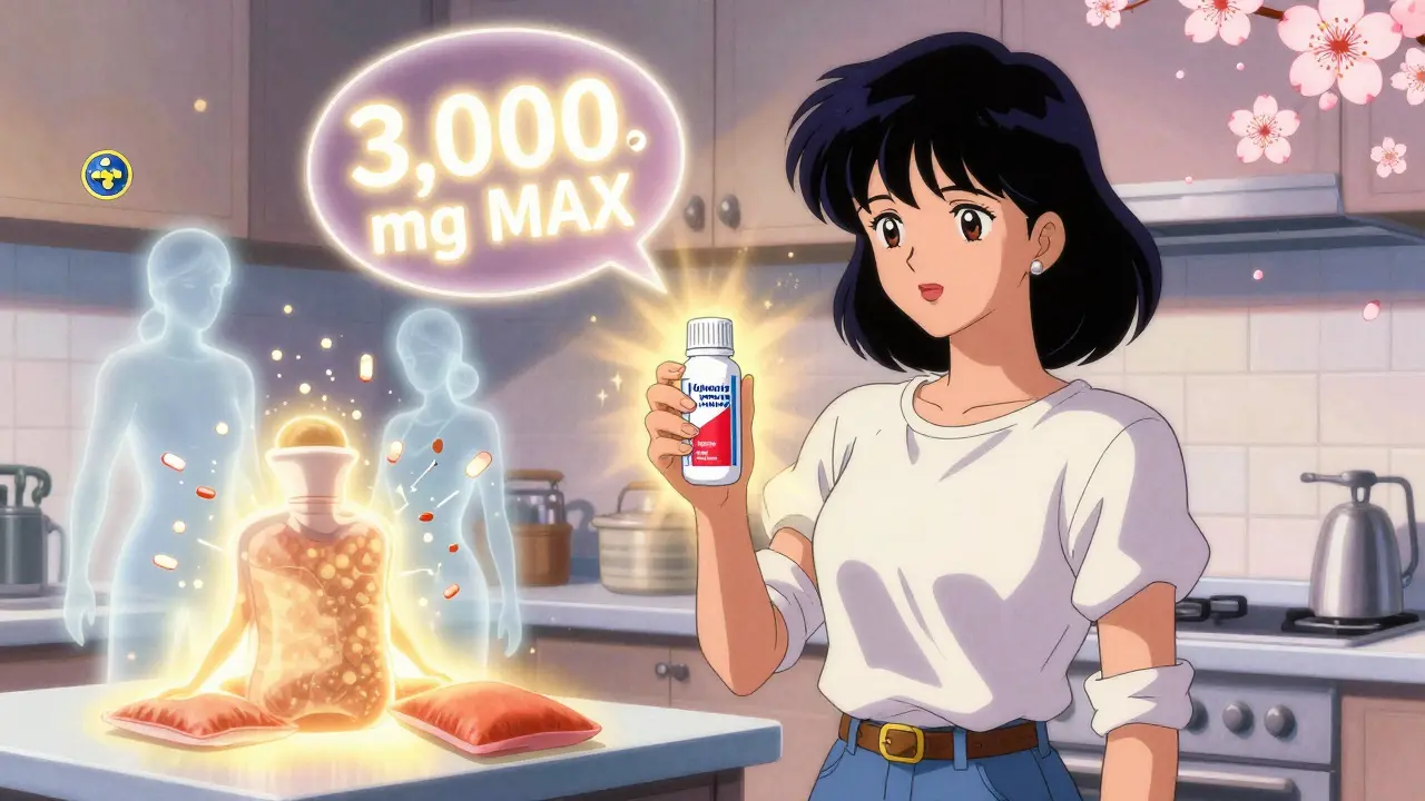 Woman holding topical gel as NSAID pills dissolve into light, heat packs and yoga poses glow warmly behind her.