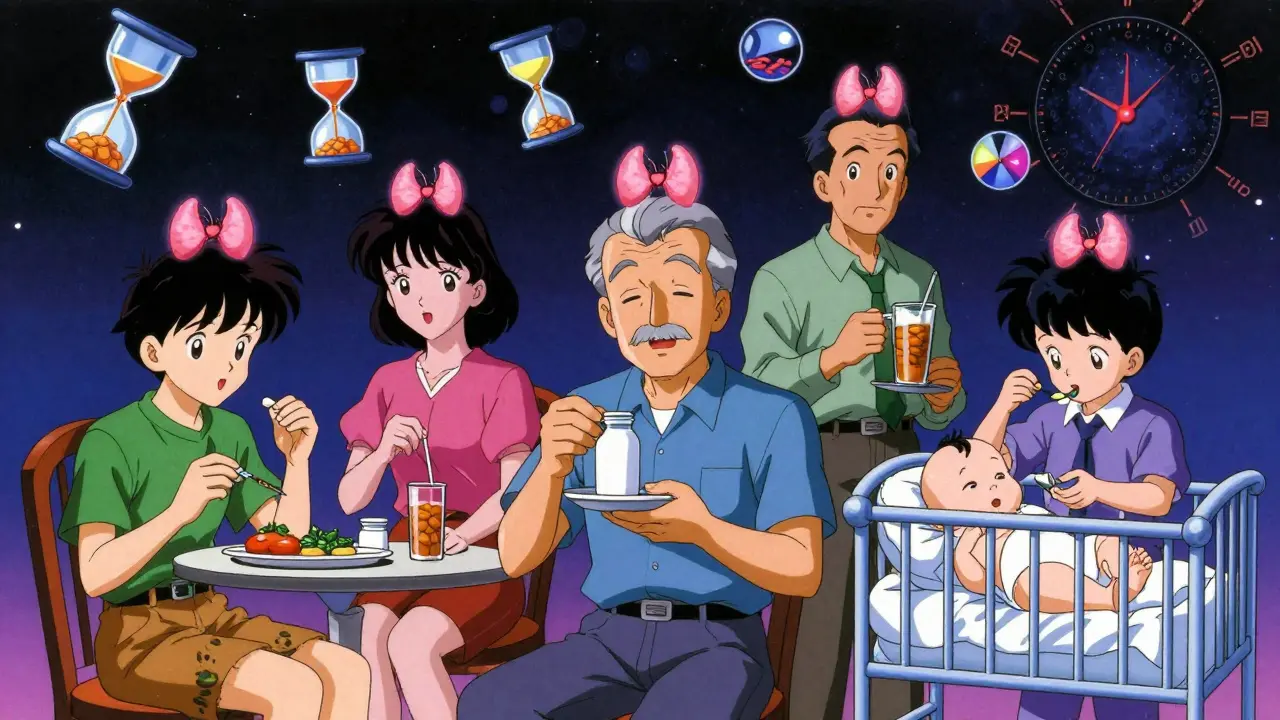 Diverse patients following different timing strategies to avoid soy-medication interaction.